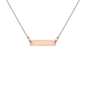 Believer Engraved Silver Bar Chain Necklace - JSWAG Faith Apparel