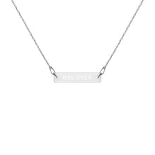 Load image into Gallery viewer, Believer Engraved Silver Bar Chain Necklace - JSWAG Faith Apparel