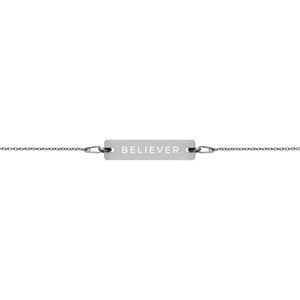 Believer Silver Bar Chain Bracelet - JSWAG Faith Apparel