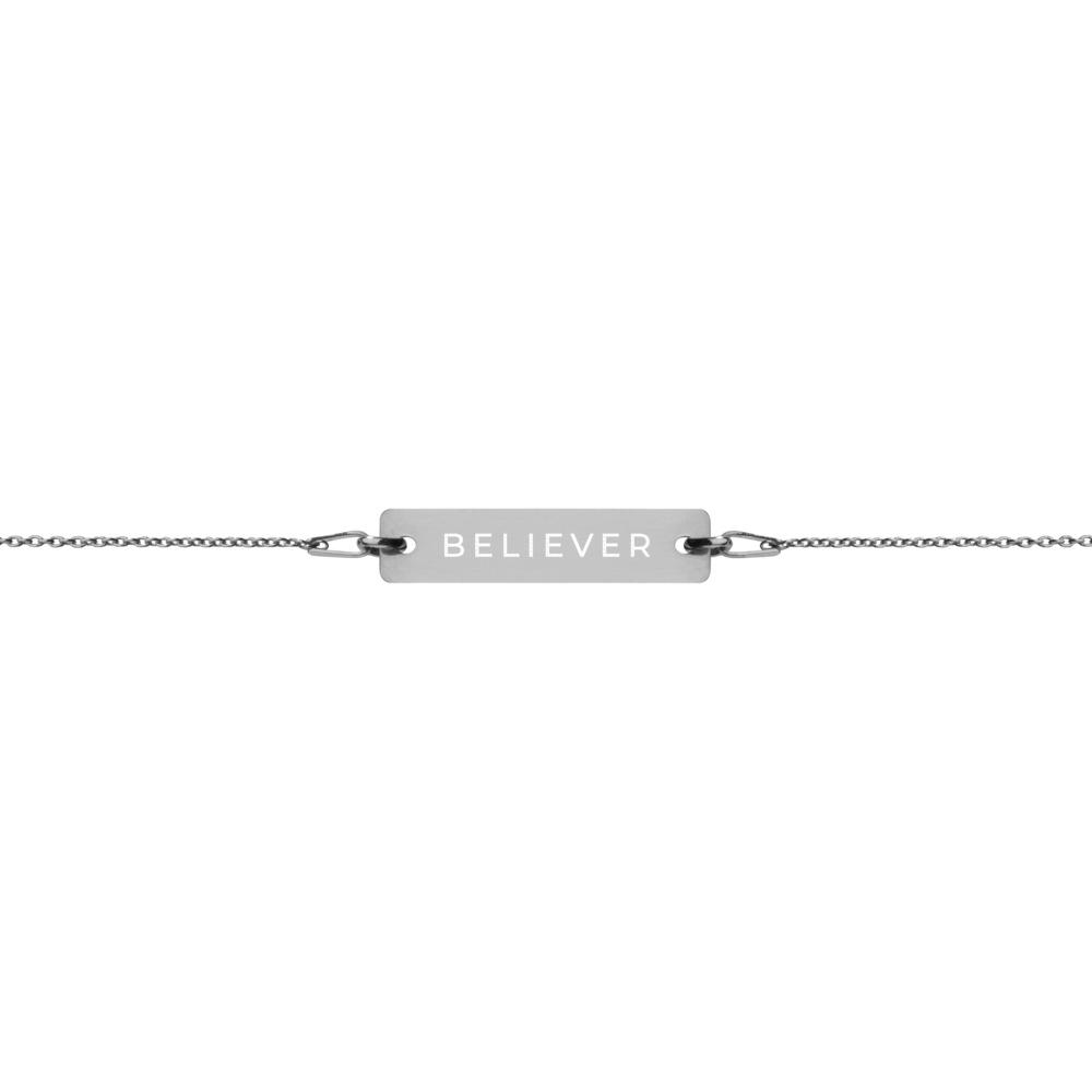 Believer Silver Bar Chain Bracelet - JSWAG Faith Apparel